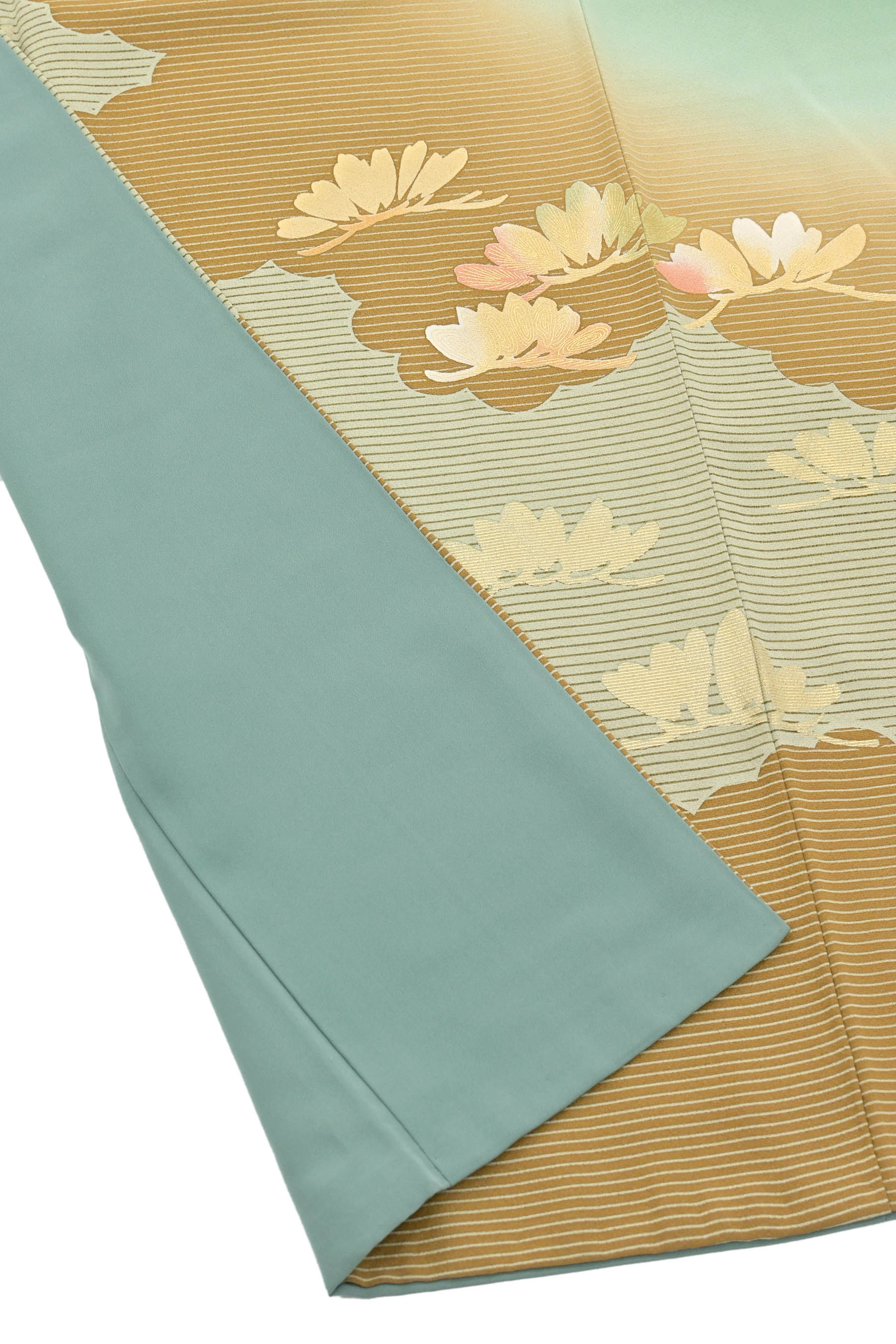 未使用 新品 美品 袷 正絹 ちりめん 訪問着 友禅 身丈163 裄66
