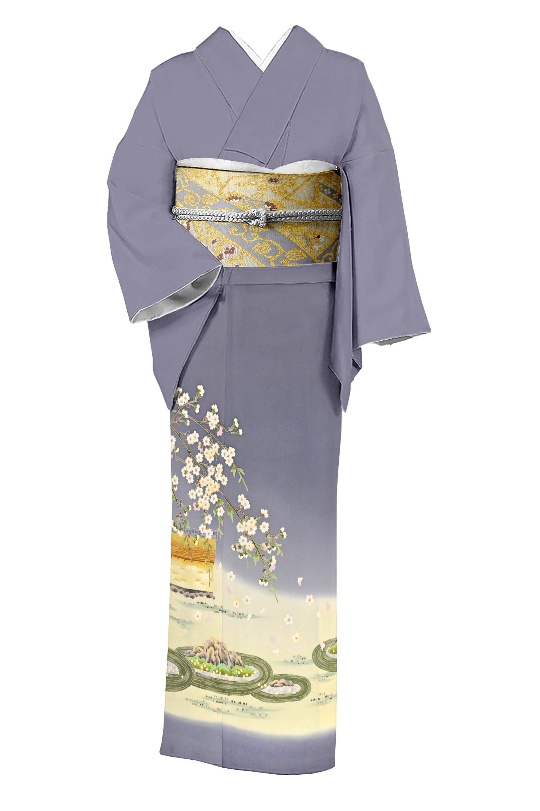 伝統工芸品加賀友禅浜ちりめん留袖袋帯バックセット