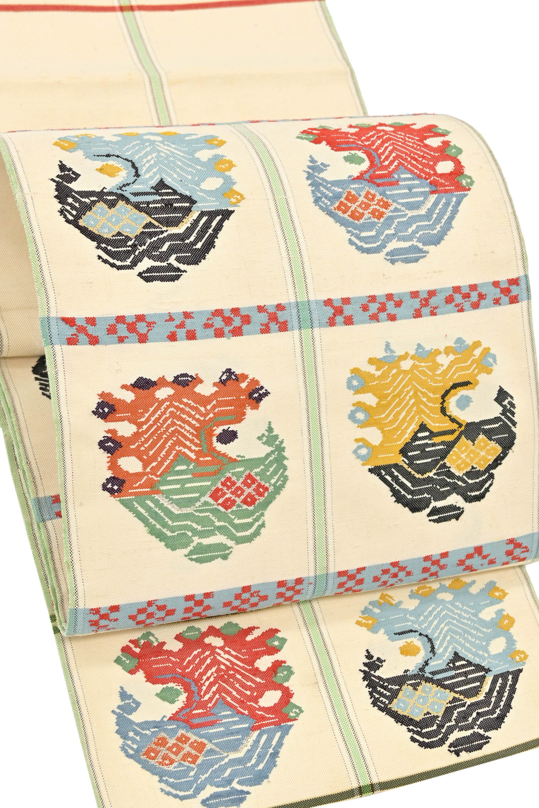 龍村平蔵製】 傑作手織り工藝本袋帯 ≪仕・中古美品≫ 「威毛錦