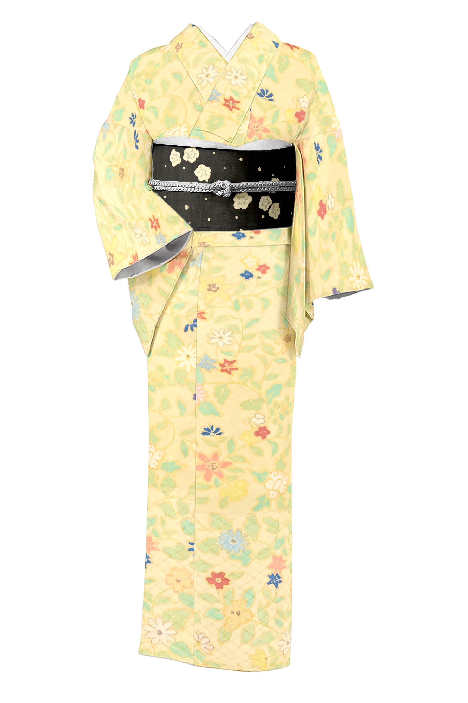 有名工芸染匠】 本手描京友禅塩瀬九寸名古屋帯 ＜河藤縮緬・駒