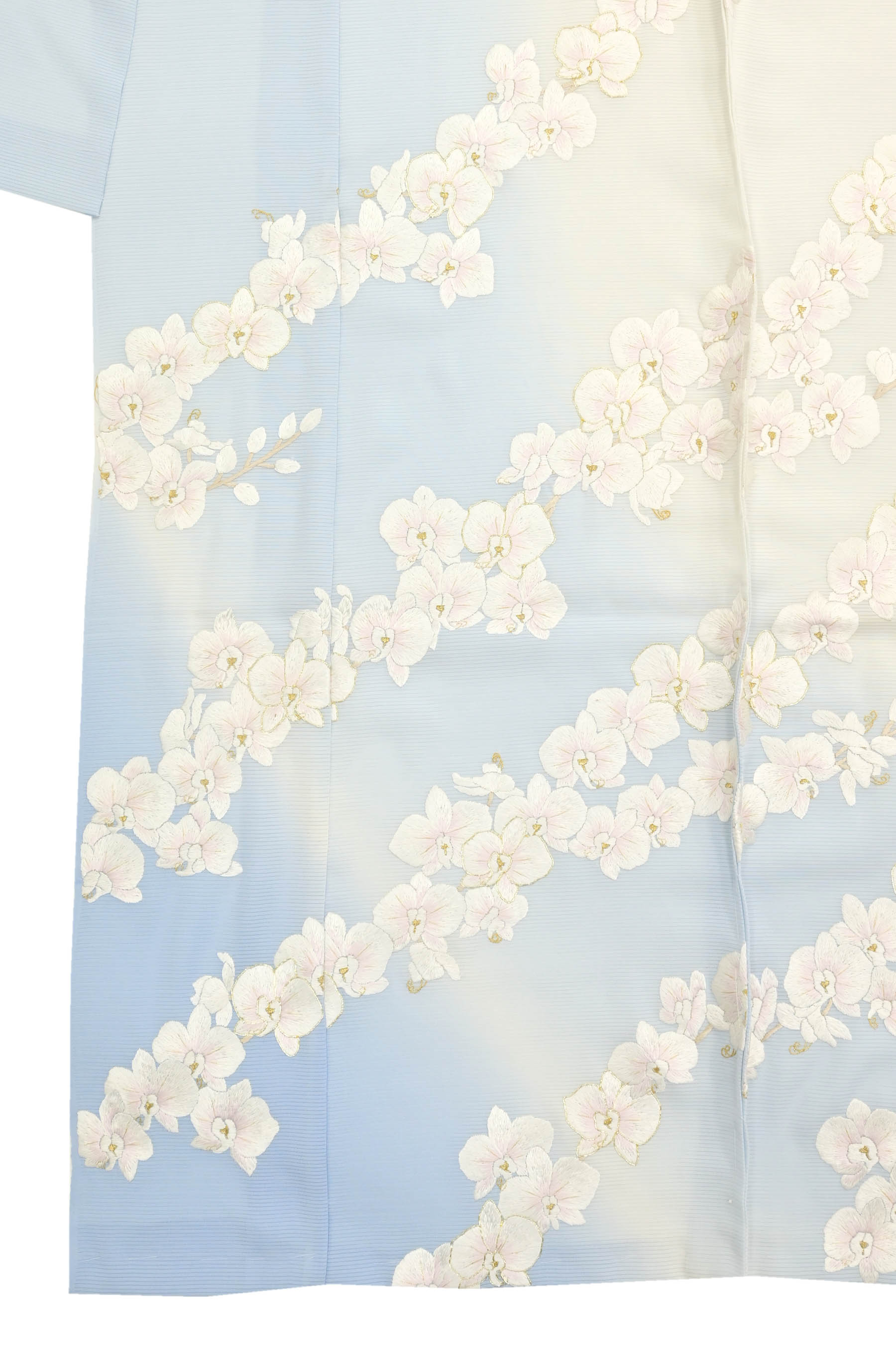 夏着物】 【京の名工房】 特選本手総刺繍絽訪問着 「胡蝶蘭 夏着物】 【京の名工房】 特選本手総刺繍絽訪問着 「胡蝶蘭