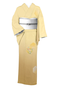未使用 新品 美品 袷 正絹 ちりめん 訪問着 友禅 身丈163 裄66