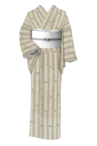 KO-02 夏小紋 紫陽花の柄 縦絽 中古 丈170cm【匿名発送