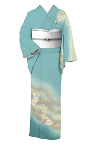 訪問着　裄長め69cm 甚三紅色　美品 訪問着 裄長め69cm 甚三紅色 美品