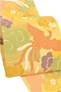 【極美品】菱格子に鳳凰文 唐織袋帯◇正絹 Amazon.co.jp: 袋帯 絹 西陣織 唐織 正倉院文様 鳳凰文 金色 白