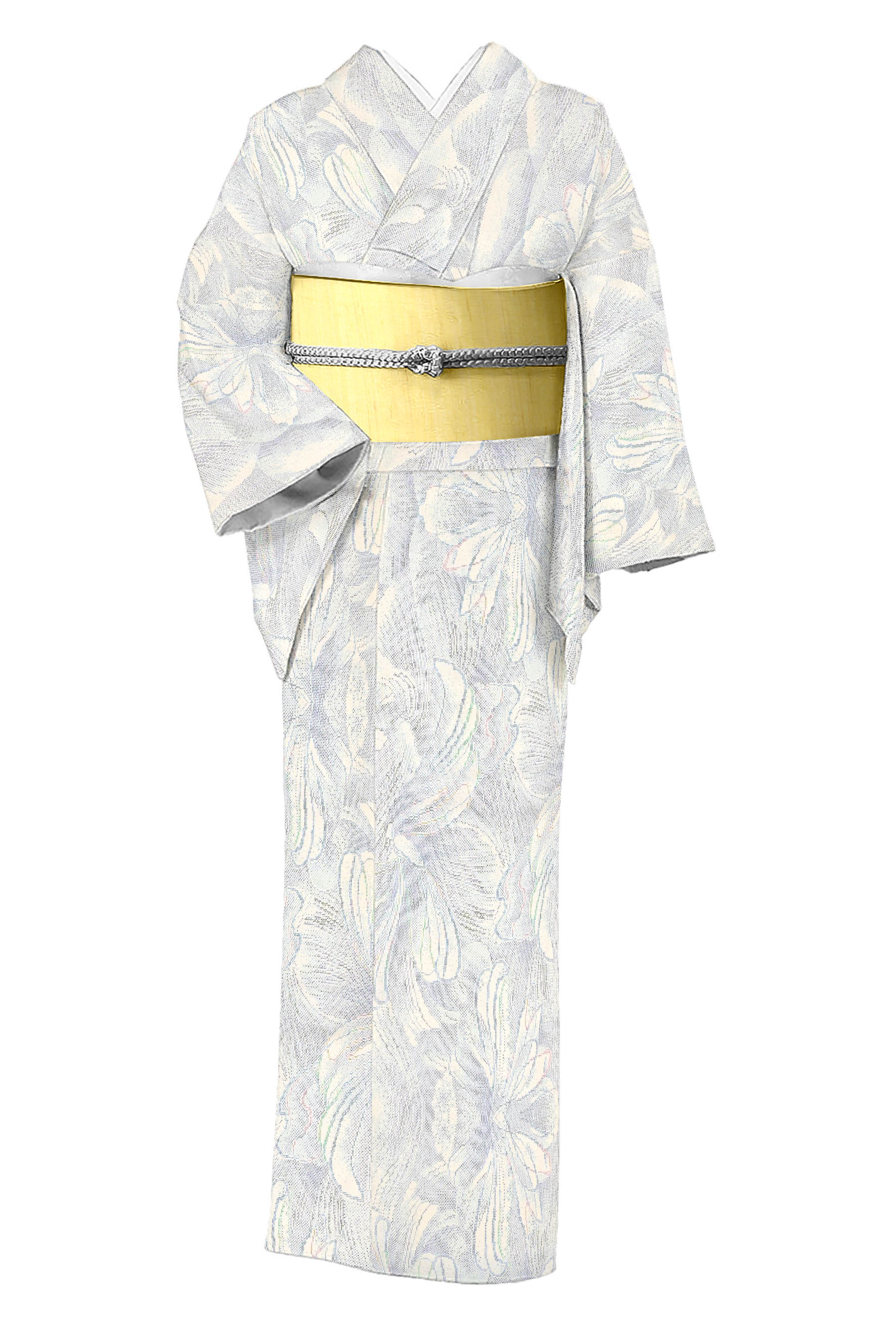 大島紬 和装着物 （紬風名古屋帯 帯揚げ、帯締め付き） 着物+帯+帯締め