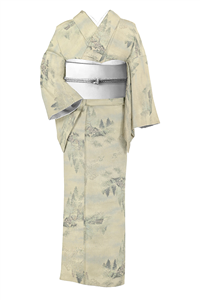 身丈152　裄65【古典美術　都喜ヱ門】特選本場大島紬7マルキ式カタス絣　中古美品　