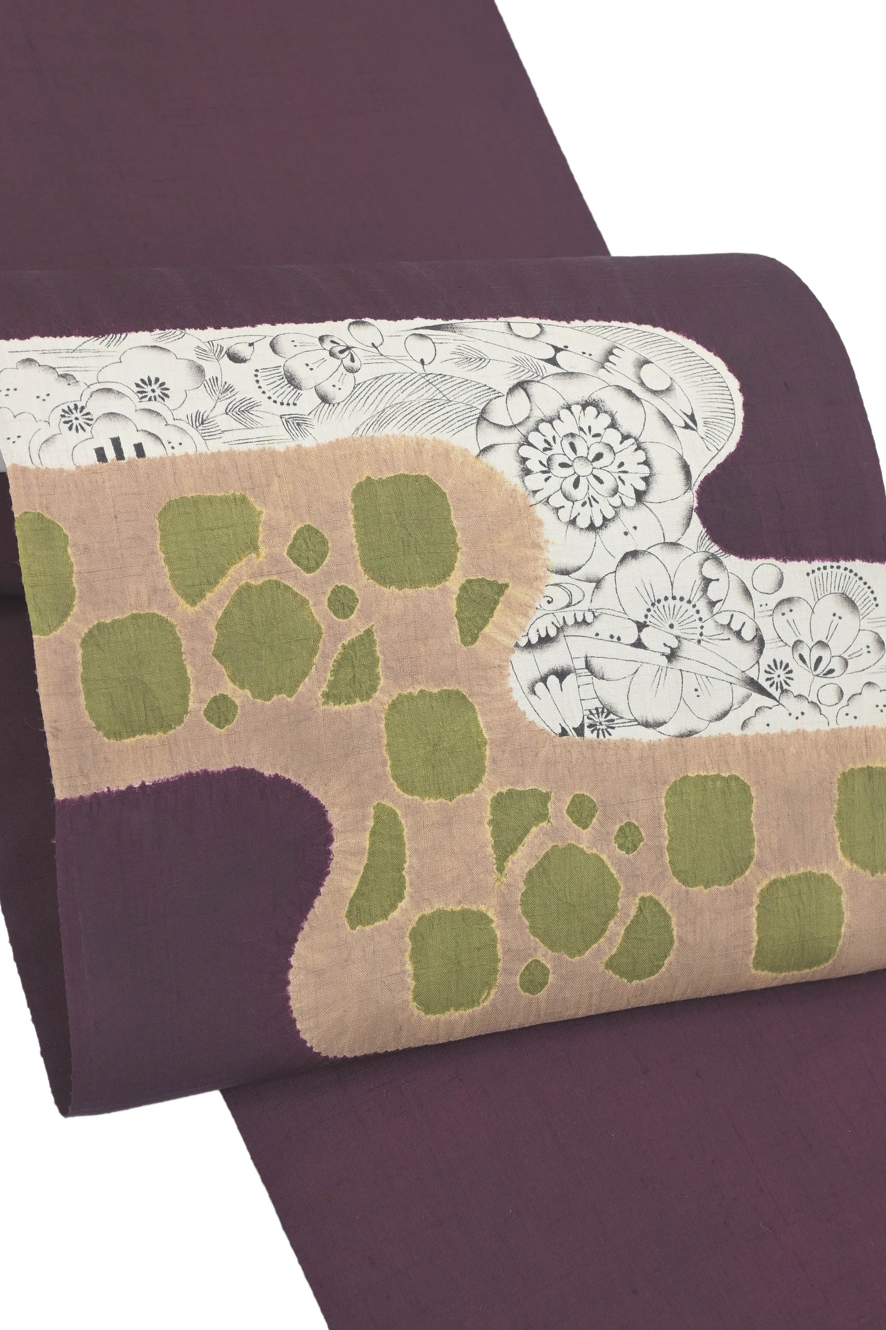 【染織工芸むつろ】 高級手絞り染め紬地九寸名古屋帯