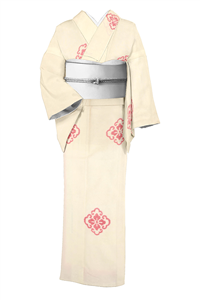 お仕立て上がり・中古品】 創作正絹絞り染九寸名古屋帯 「桜唐花」表情