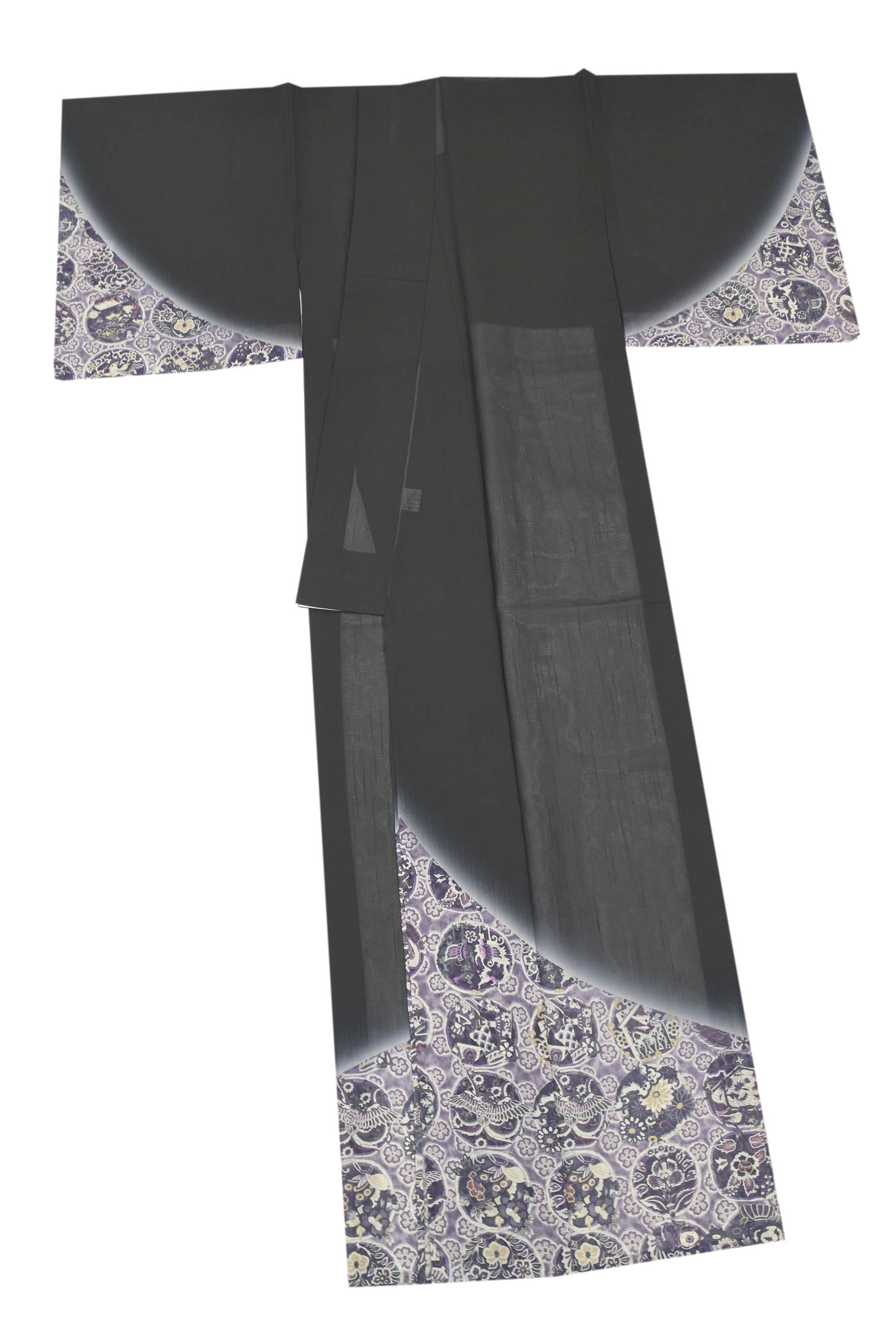 【美品】夏着物 粋な単衣着物 小紋 黒白椿 モダン モノトーン 正絹 単衣・夏着物】 特選本手描き友禅紗紬訪問着 ≪御仕立て上がり・中古美