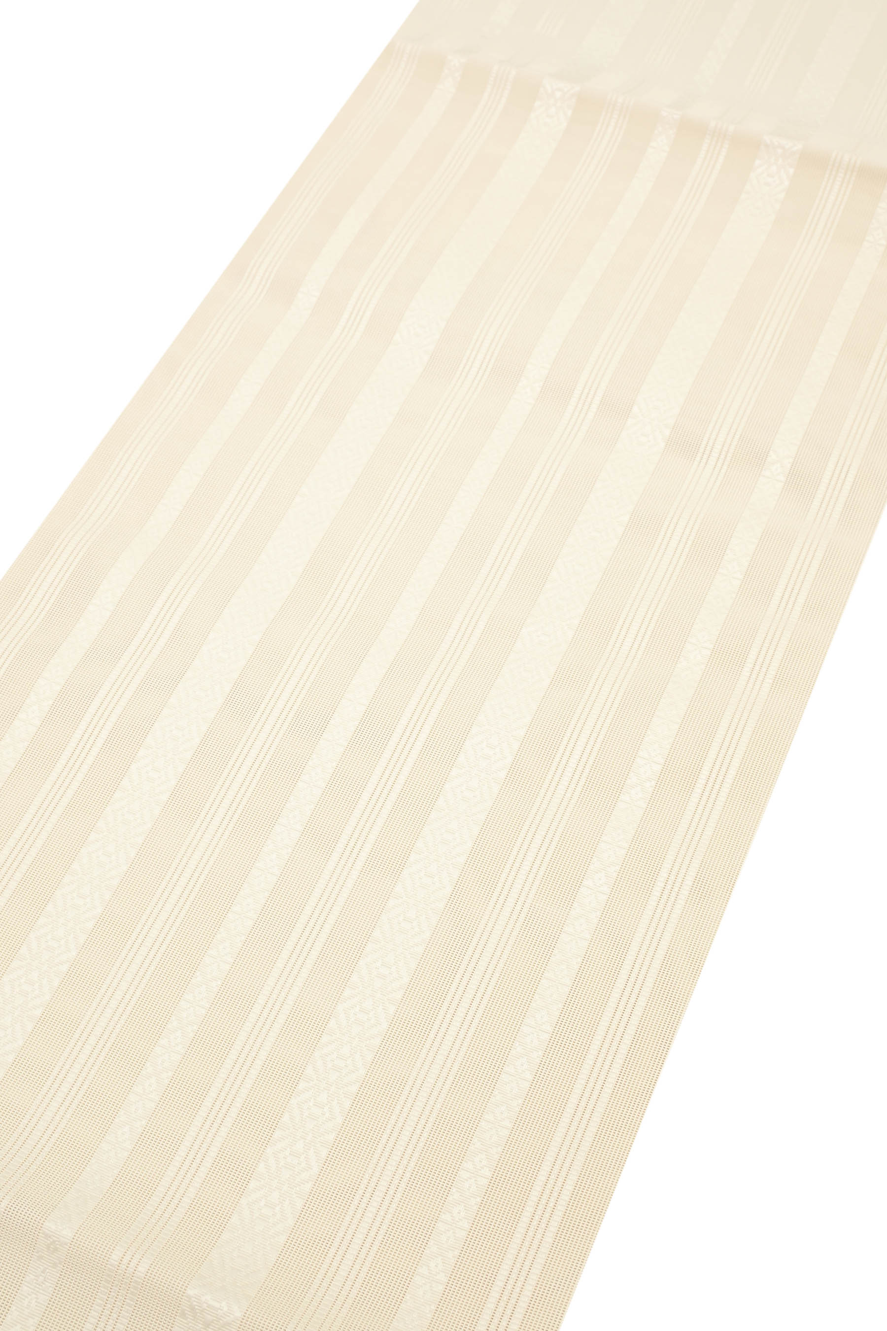 O中古美品 八寸帯 夏物 紗 博多献上柄 ベージュ■N80520-28 夏帯】 【森博多織】 本場筑前博多織紗献上八寸名古屋帯 両捩り紗献上