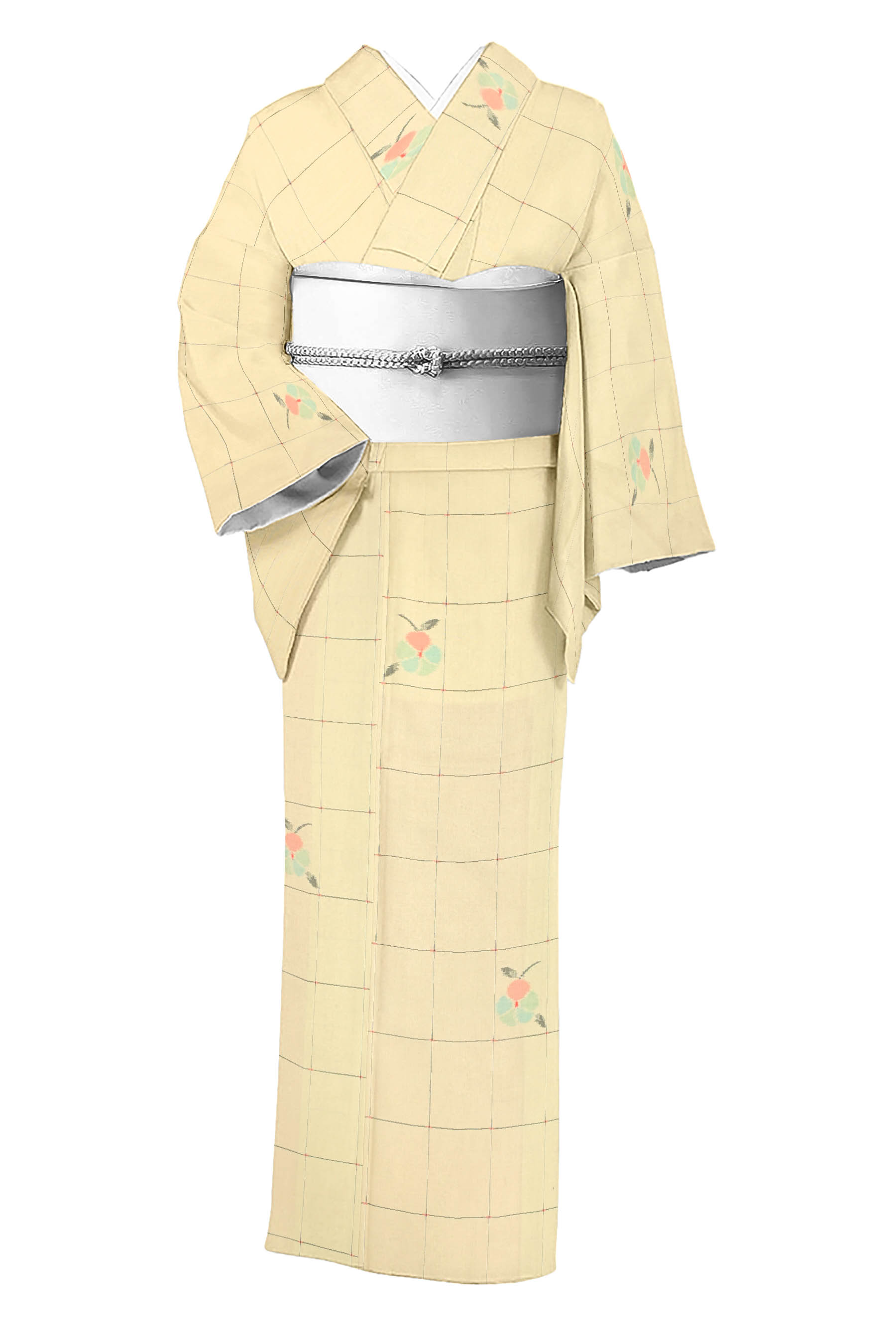 本場白大島紬】 7マルキ式一元 ≪単衣仕立・中古美品≫ 「麻の葉模様