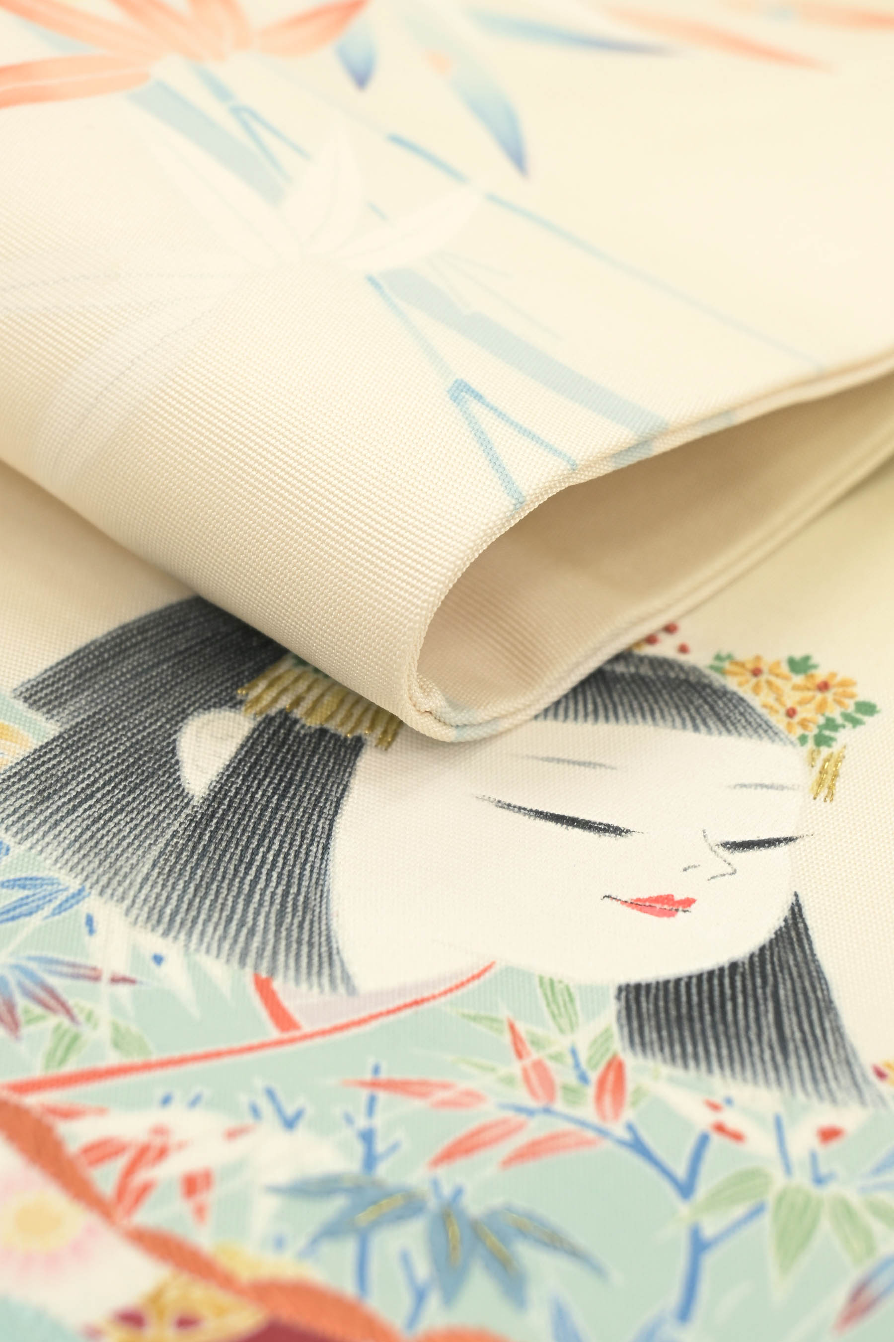 作家もの】 特選京友禅塩瀬九寸名古屋帯 ≪お仕立て上がり・中古美品