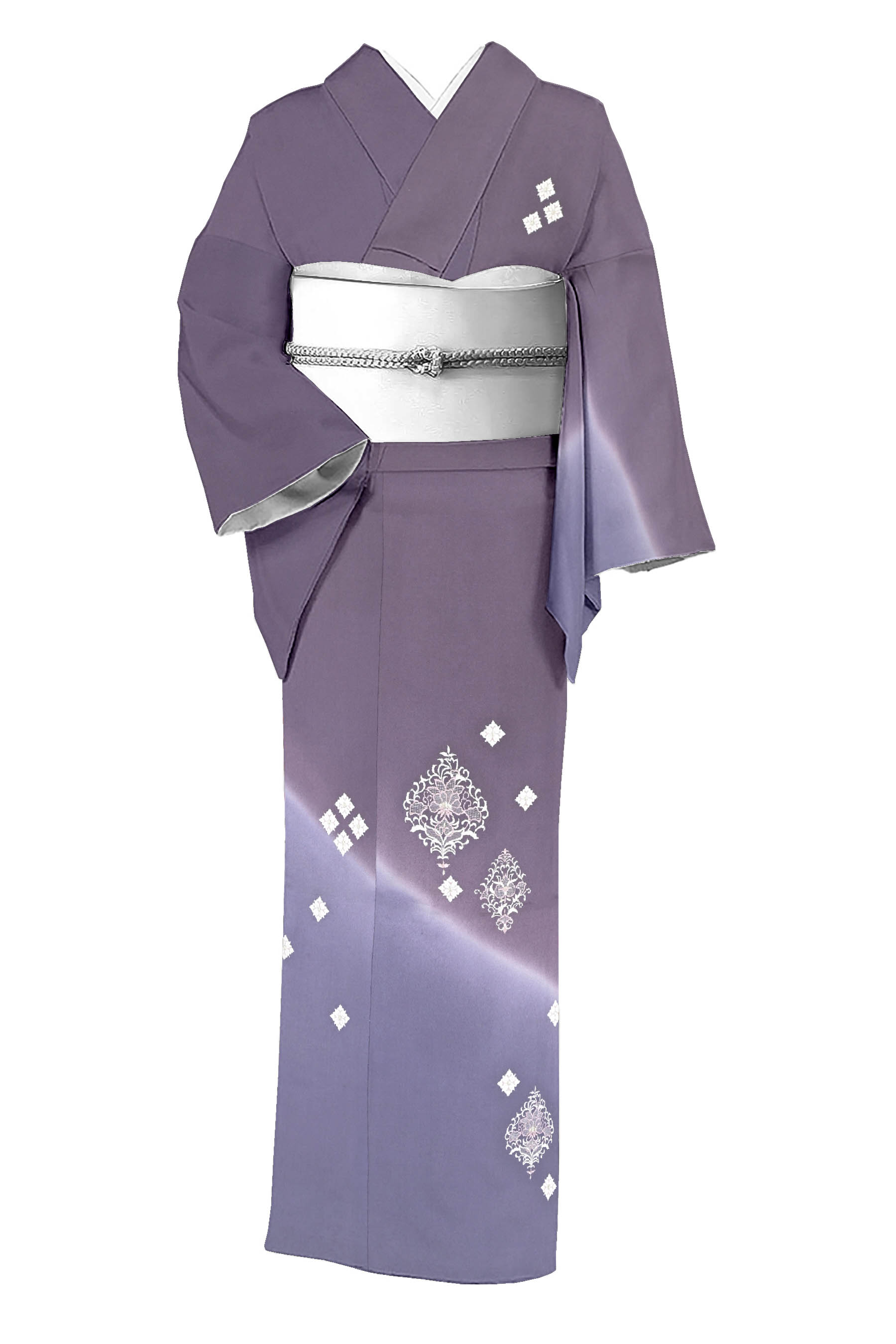 山口美術織物】 特選刺繍訪問着 「華菱文」 贅沢な刺繍美… モダンな一