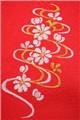 お子様用 正絹刺繍半衿　赤 (06591)