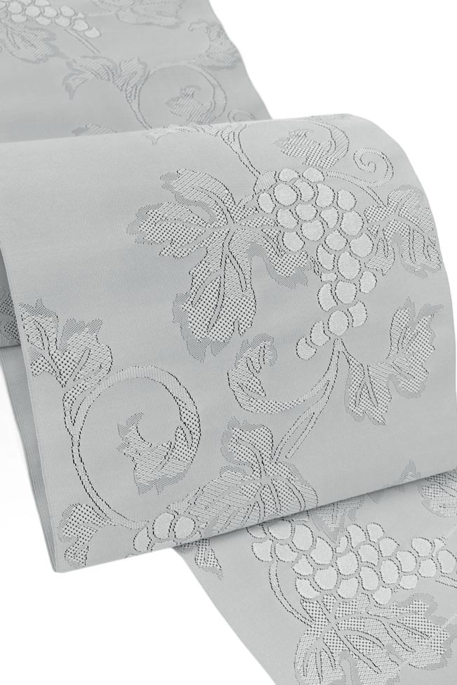 SALE／99%OFF】 西陣織 喪服用 付け帯 No.52 黒 露芝草柄 松皮菱柄 お太鼓結び 作り帯 黒共帯 法事 葬式 正絹軽装帯 
