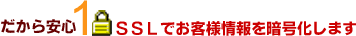 だから安心1 SSLでお客様情報を暗号化します